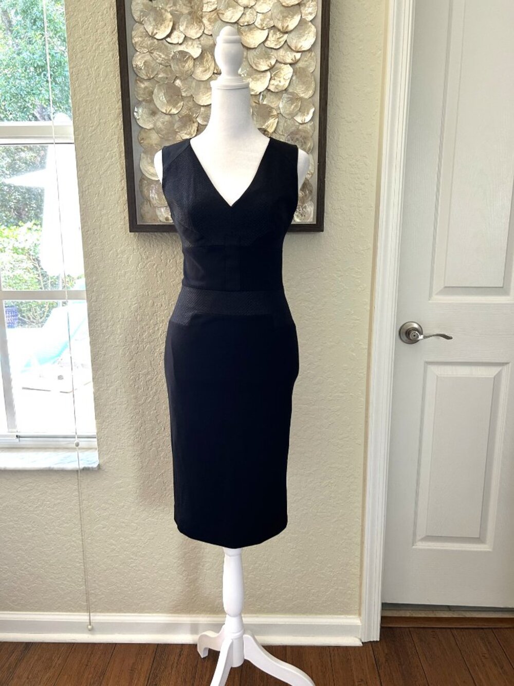 Marciano Black & Silver Thread Pencil Dress